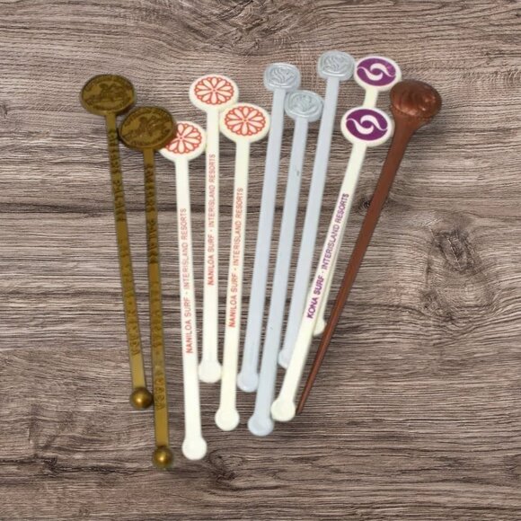 MCM & Vintage Plastic Stir Stix Bar Drinks Advertising - Picture 6 of 6